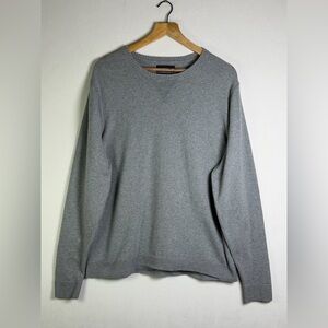1901 Mens Gray Cotton Cashmere Crewneck Sweater XL Quiet Luxury Essential